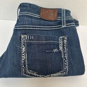 BKE Denim Harper Skinny Embellished‎ Embroidered Jeans Dark Wash Size 27R